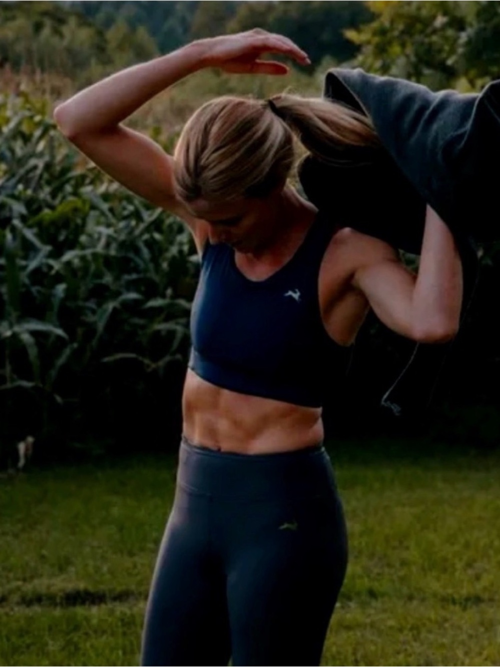 Tracksmith Allston Racerback Sports Bra Navy Blue Size XS